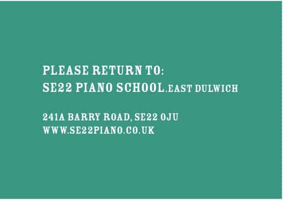 London SE22 Piano School sticker printing feature in Solopress Spotlight news blog