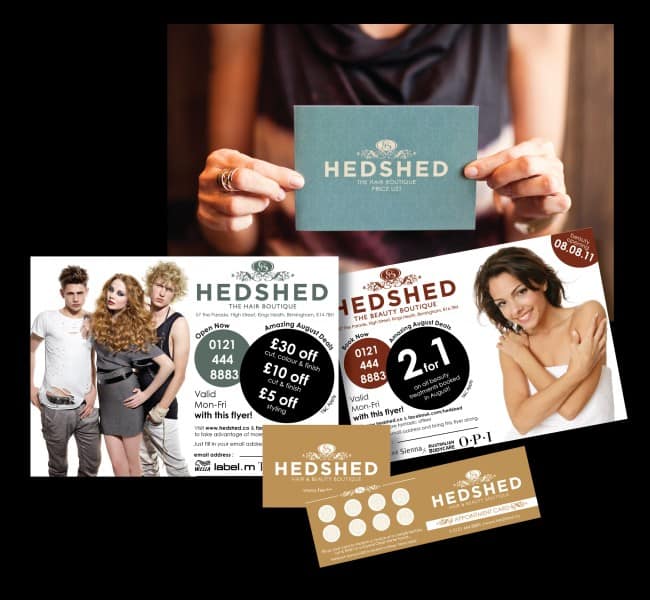 Solopress printed these flyers and brochures for Sixth Story client Hedshed