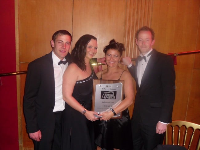 Paul, Emma, Paula and Steve accept our Essex Business Award 2012