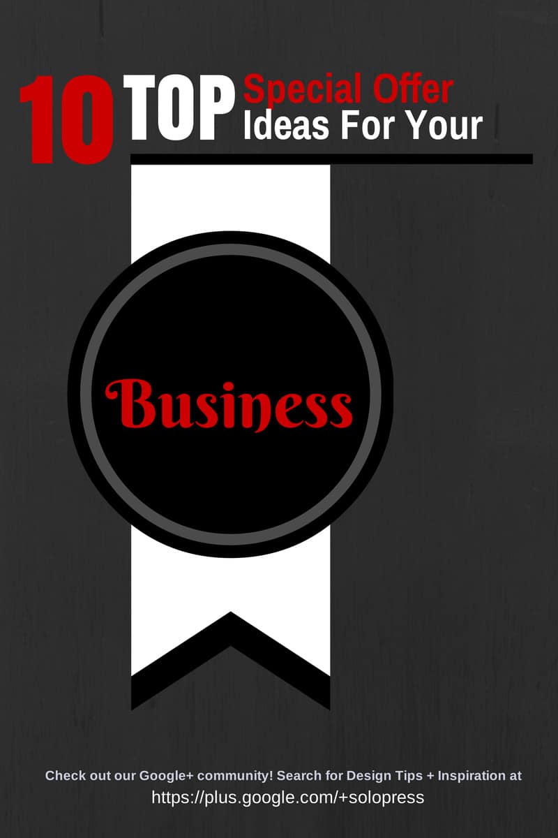 Feature header saying 'top 10 special offer ideas for your business'