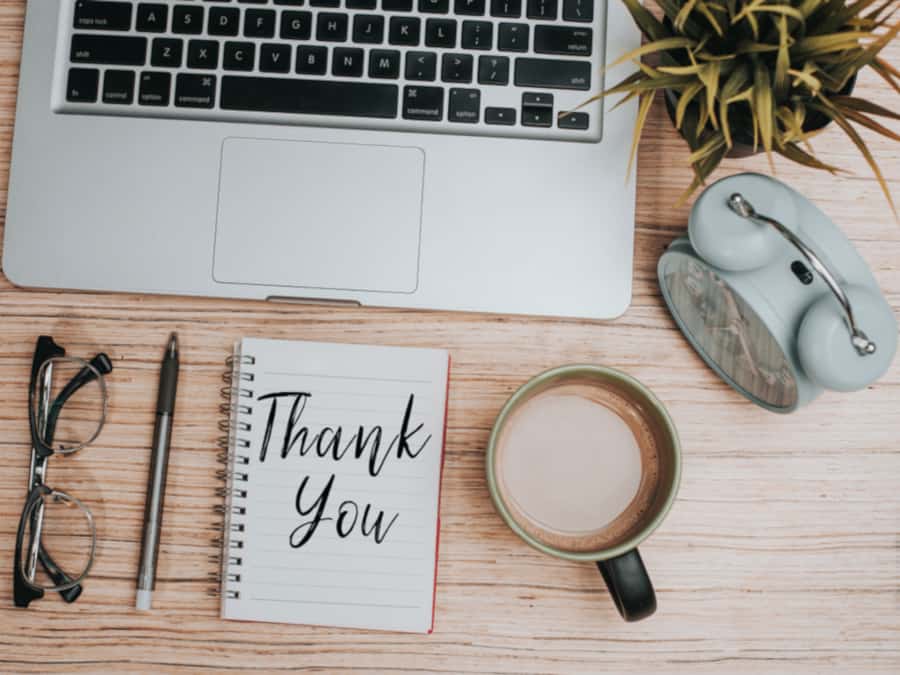 Thank You Written On Notepad