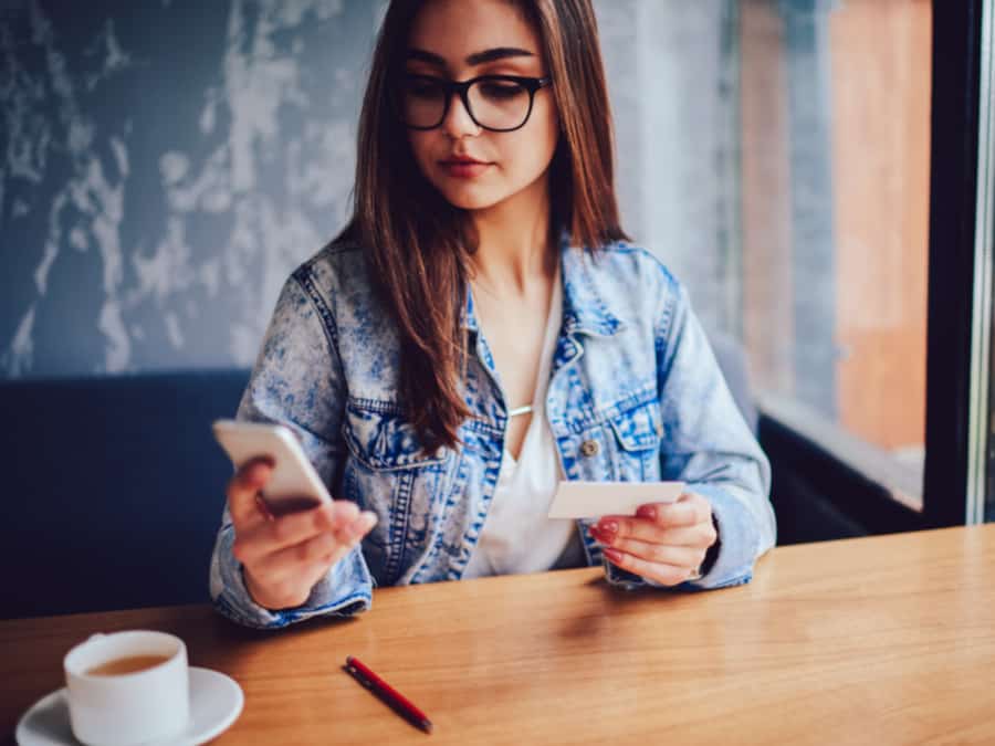 Woman With Business Card