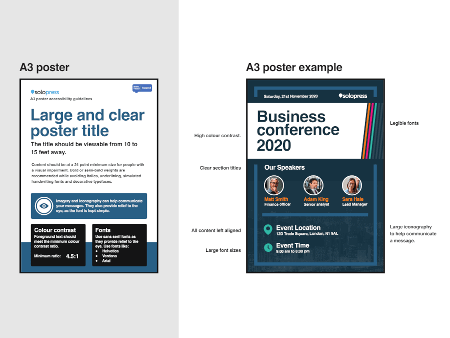 Accessible print templates
